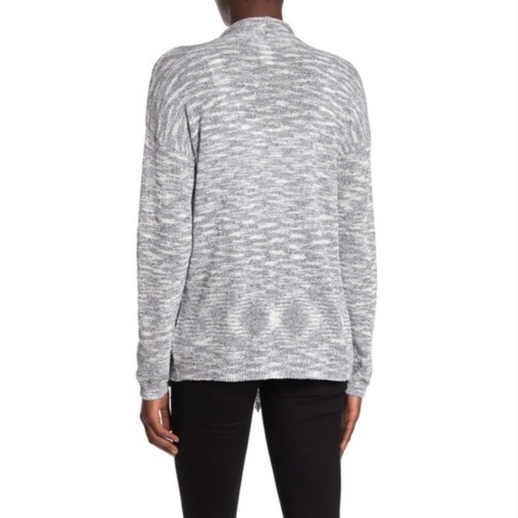 Ady P Space Dye Draped Open Front Waterfall Long Sleeve Cardigan in Blue Size XL - Picture 6 of 11